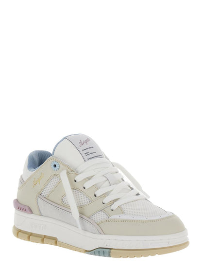 'Area Lo' White And Multicolor Sneakers With Logo Detail In Leather Blend Woman