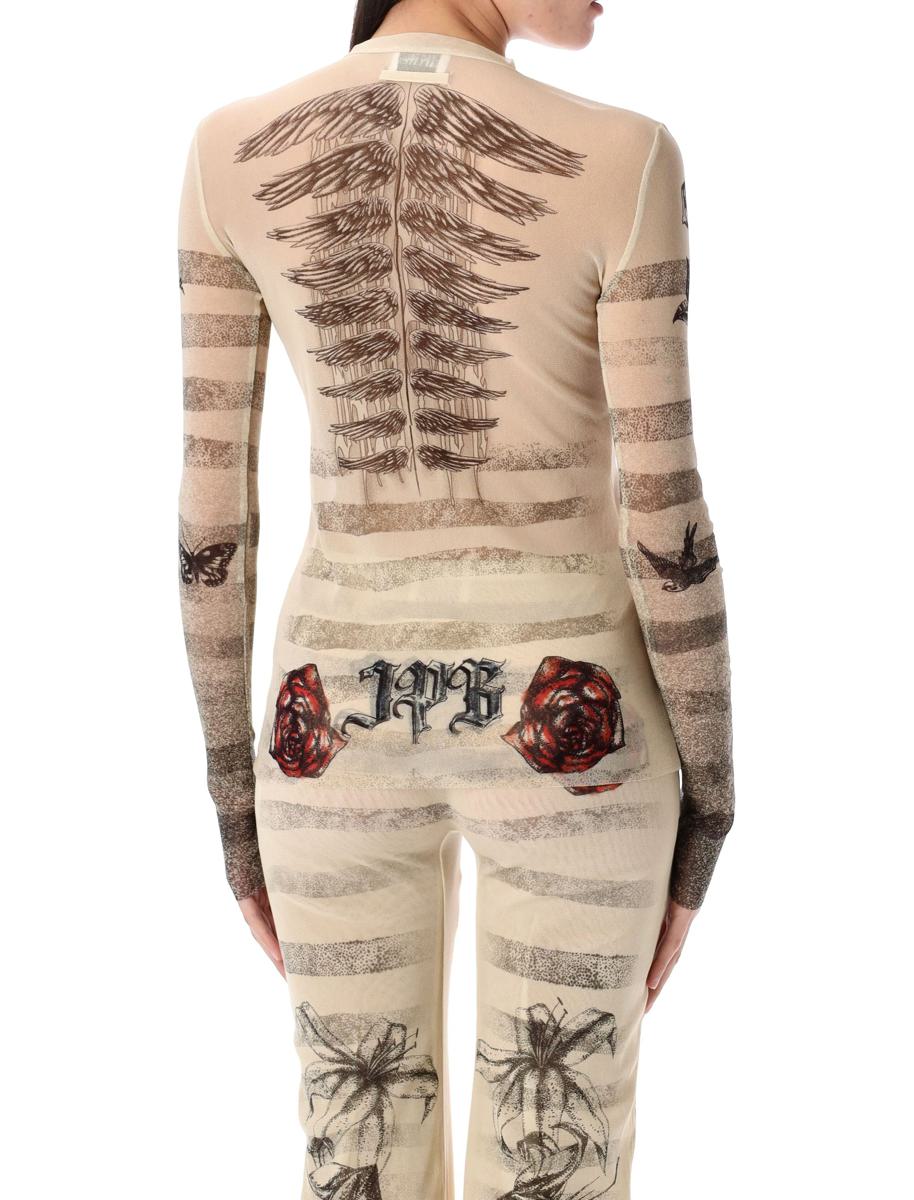 Jean Paul Gaultier Mesh Tatoo Mariner Top