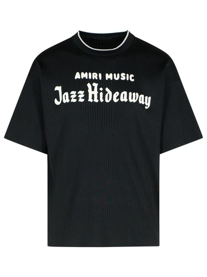 Amiri 'Jazz' Black Viscose Blend T-Shirt