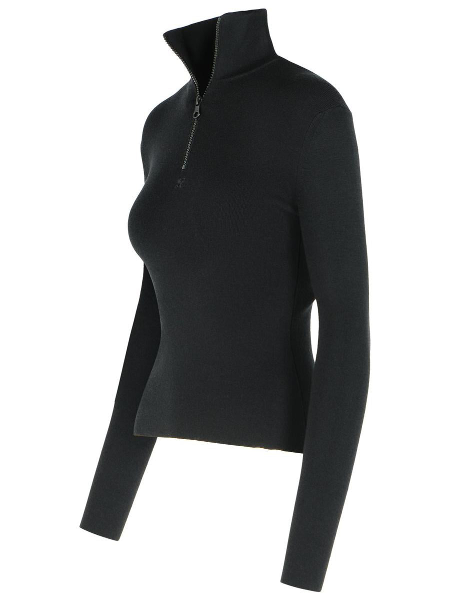 Courrèges Black Merino Wool Sweater